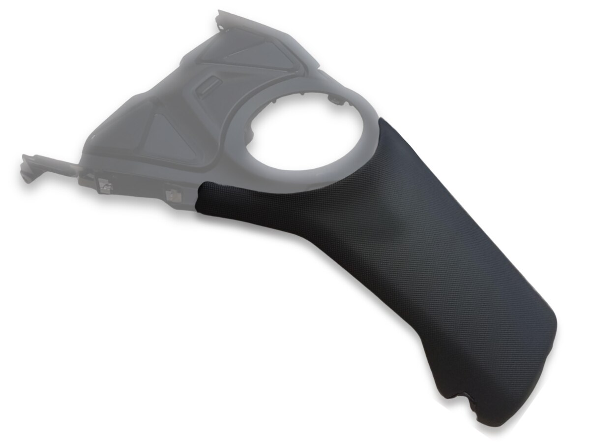 The Sargent Tank Cover for the BMW R 1300 GS motorcycle tank shown in DTX to match Performance Plus aftermarket motorcycle seats.